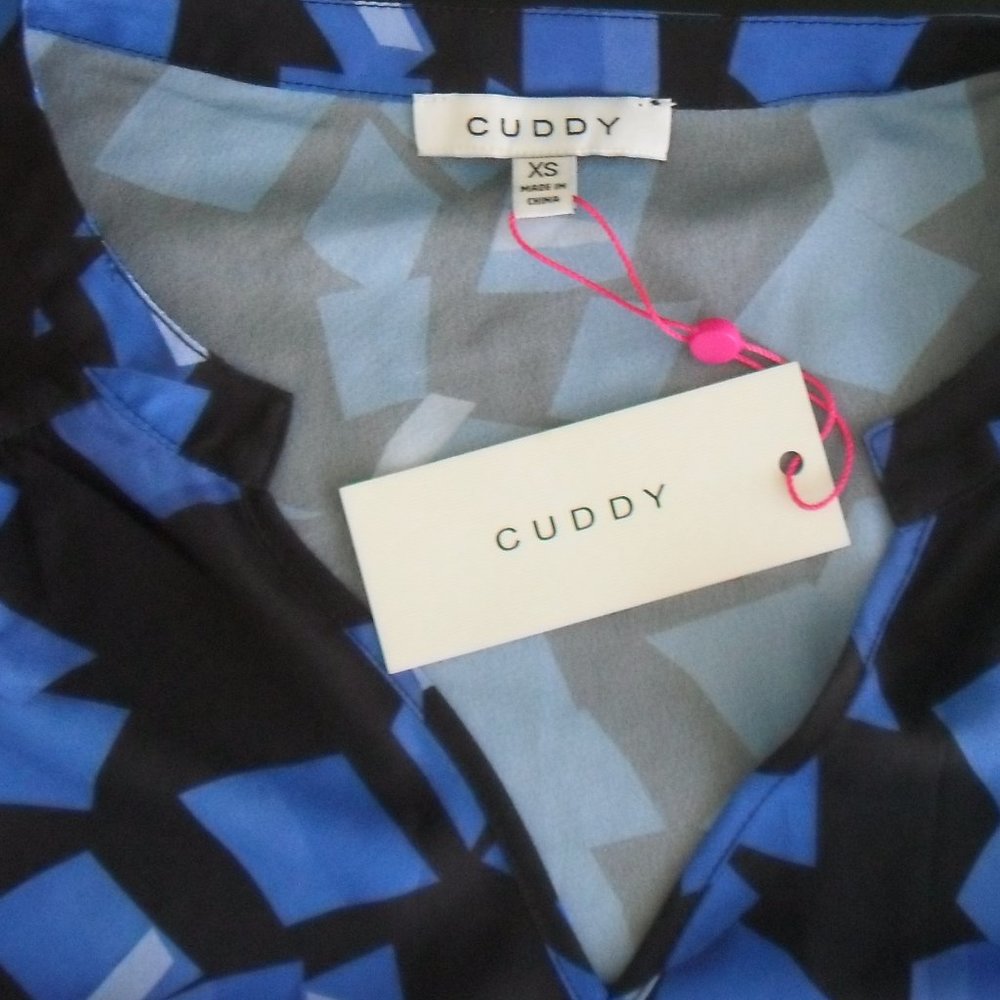 Cuddy Jamie Cobalt XS Blue Polyester Long Sleeve Blouse - Picture 5 of 6